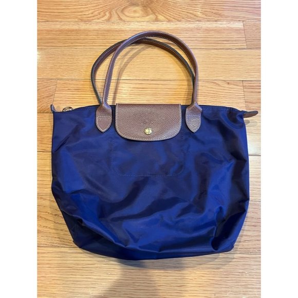 Longchamp Handbags - Longchamp Dark Purple Small Pliage Tote Bag